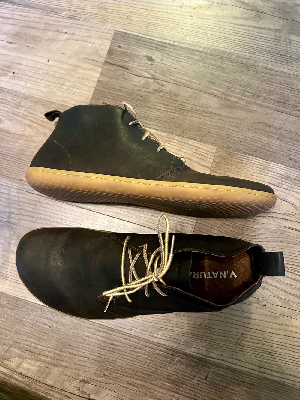 Vivo Barefoot Brown Leather Chukka Boots with Tan Laces - Picture 2 of 4